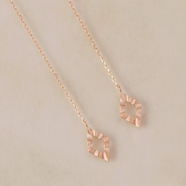 【土日限定1500円OFFクーポン有】 18金 ピアス k18 ピンクゴールド 揺れる アメリカンピアス 18k ひし形 18金ピアス k18ピアス ピアス18金 両耳 | DEVAS | 03