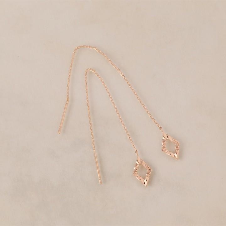 【土日限定1500円OFFクーポン有】 18金 ピアス k18 ピンクゴールド 揺れる アメリカンピアス 18k ひし形 18金ピアス k18ピアス ピアス18金 両耳 | DEVAS | 05