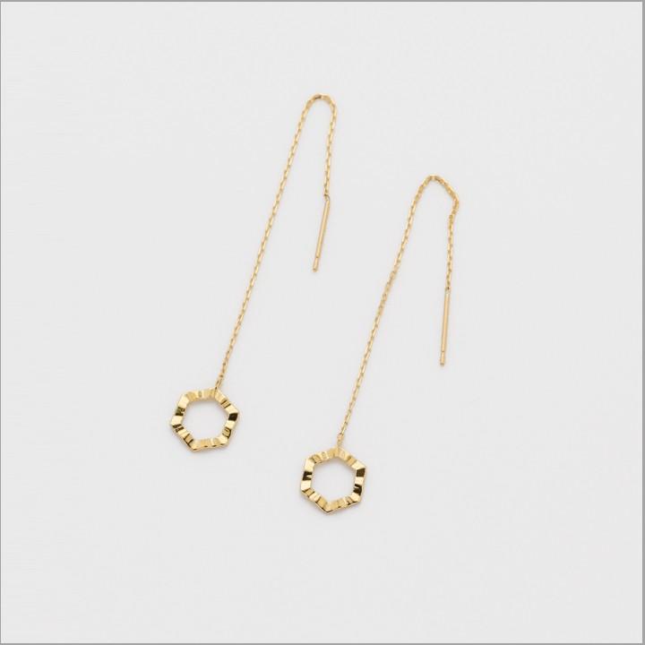 【土日限定1500円OFFクーポン有】 18金 ピアス k18 揺れる アメリカンピアス 18k 六角形 ヘキサゴン 18金ピアス k18ピアス レディース ピアス18金 両耳 | DEVAS | 04