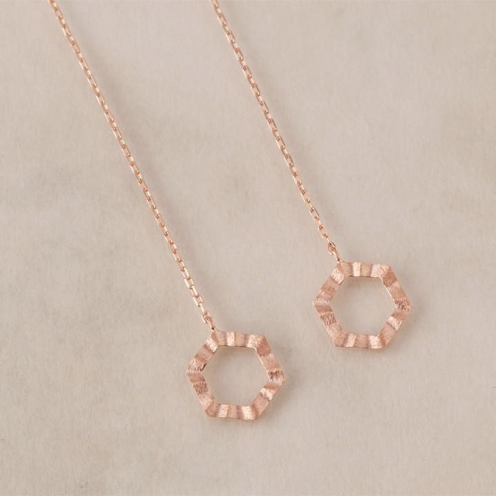 【土日限定1500円OFFクーポン有】 18金 ピアス k18 ピンクゴールド 揺れる アメリカンピアス 18k 六角形 18金ピアス k18ピアス レディース ピアス18金 | DEVAS | 02