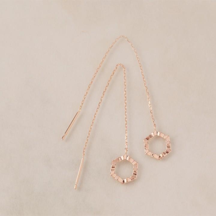 【土日限定1500円OFFクーポン有】 18金 ピアス k18 ピンクゴールド 揺れる アメリカンピアス 18k 六角形 18金ピアス k18ピアス レディース ピアス18金 | DEVAS | 04