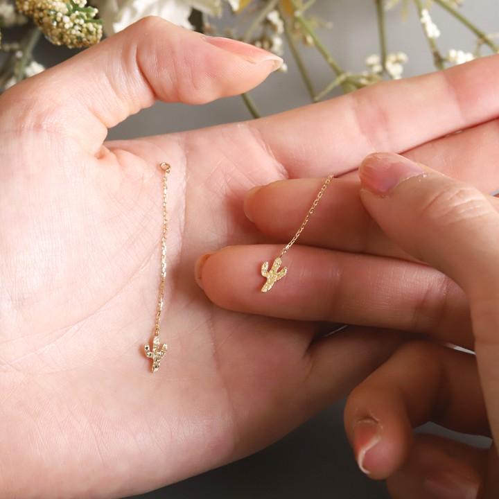 18金 ピアス 18k 18金ピアス レディース シンプル クロス サボテン 王冠 星 ハート ピアスチャーム 選べる モチーフ ゴールド 金ピアス k18 金属アレルギー対応 | DEVAS | 11