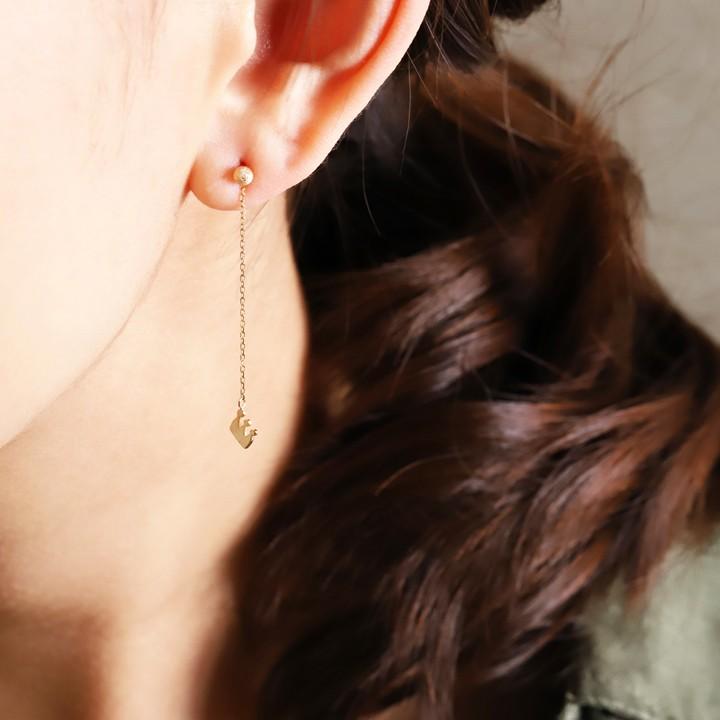 18金 ピアス 18k 18金ピアス レディース シンプル クロス サボテン 王冠 星 ハート ピアスチャーム 選べる モチーフ ゴールド 金ピアス k18 金属アレルギー対応 | DEVAS | 07