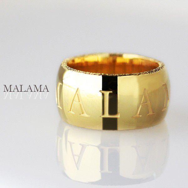 シルバー リング 18金 メッキ k18 コーティング 指輪 シルバー925 シルバーリング シンプル レディース 刻印 ネーム 幅広 太め 18k ゴールド silver925 銀 | DEVAS