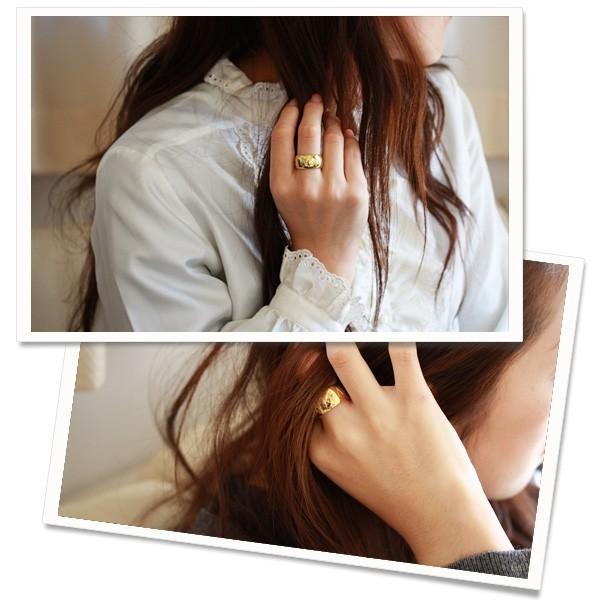 シルバー リング 18金 メッキ k18 コーティング 指輪 シルバー925 シルバーリング シンプル レディース 刻印 ネーム 幅広 太め 18k ゴールド silver925 銀 | DEVAS | 06