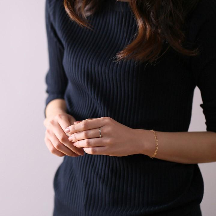 【土日限定3000円OFFクーポン有】 18金 リング k18 ピンキーリング ホワイトゴールド 指輪 k18リング カットリング 18k レディース 18金指輪 18金リング | DEVAS | 06