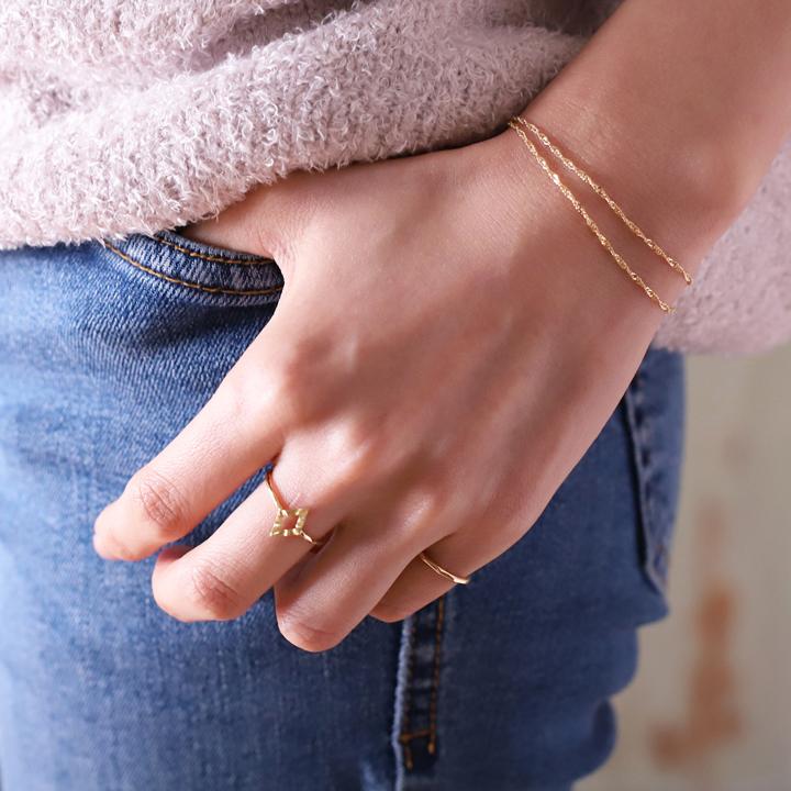 【土日限定2000円OFFクーポン有】 18金 リング k18 ピンキーリング k18リング カットリング S 18k 指輪 レディース 18金指輪 18金リング ピンキー | DEVAS | 07