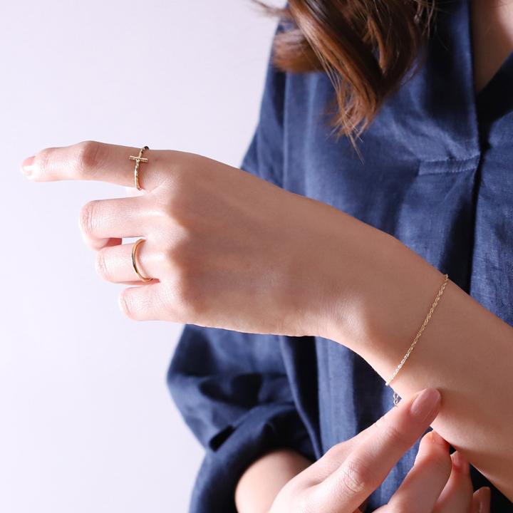 【土日限定2000円OFFクーポン有】 18金 リング k18 ピンキーリング k18リング カットリング S 18k 指輪 レディース 18金指輪 18金リング ピンキー | DEVAS | 08