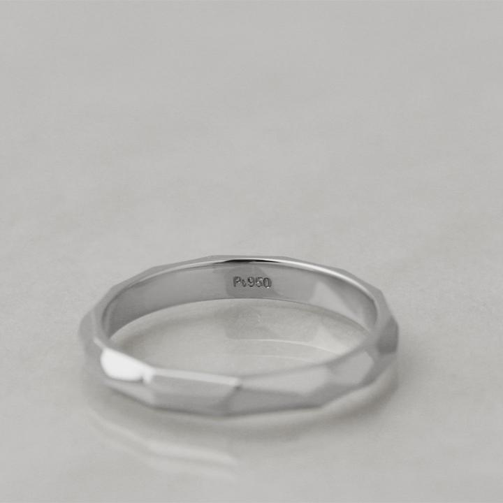 プラチナリング pt950 指輪 シンプル メンズ プラチナ リング レディース カットデザインLL 本物 太め 幅広 プラチナリングメンズ プラチナ指輪 プラチナ950 | DEVAS | 02