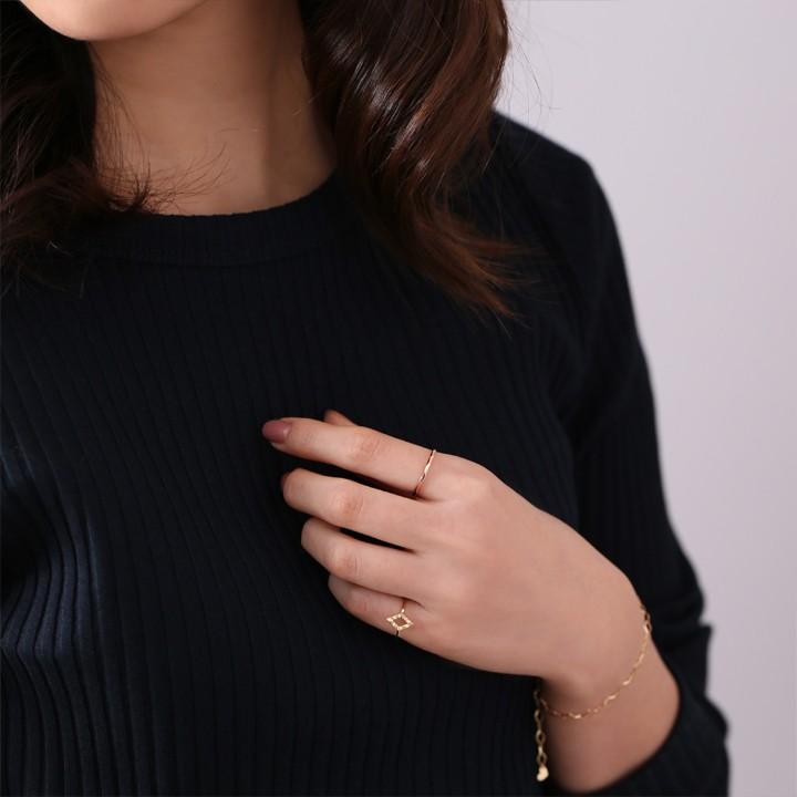 【土日限定2000円OFFクーポン有】 18金 リング k18 ピンキーリング ピンクゴールド 指輪 k18リング カットリング S 18k レディース 18金指輪 18金リング | DEVAS | 06