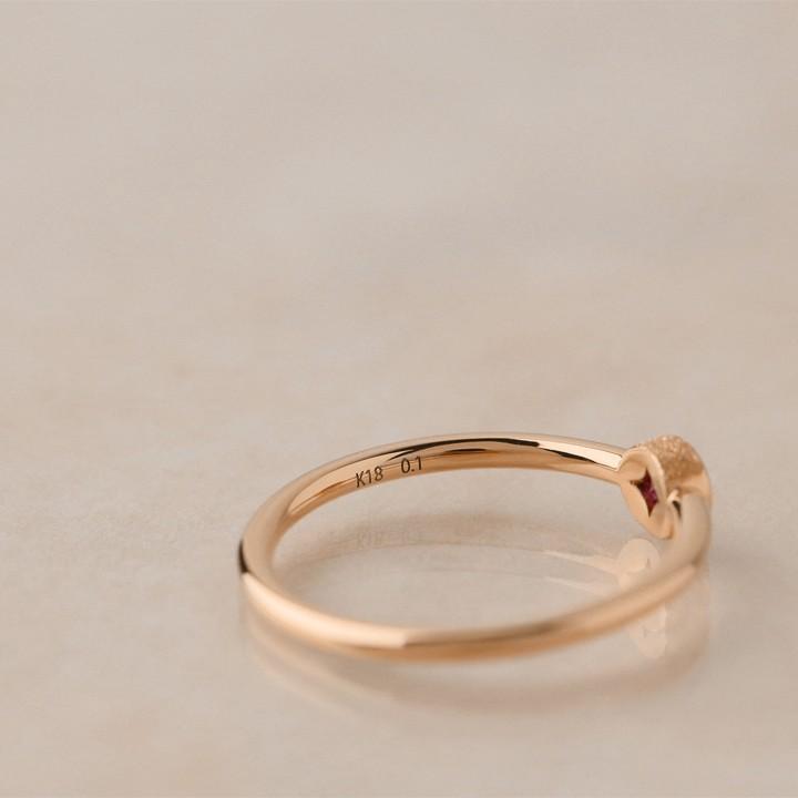 【土日限定3500円OFFクーポン有】 18金 リング k18 k18リング ピンクゴールド 指輪 ルビー 一粒 スターダスト 18k レディース 18金指輪 18金リング | DEVAS | 06