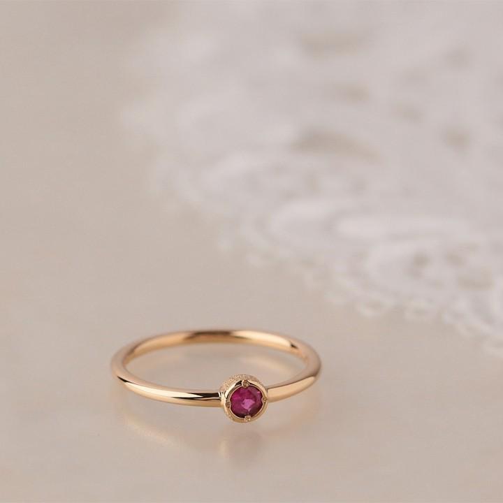 【土日限定3500円OFFクーポン有】 18金 リング k18 k18リング ピンクゴールド 指輪 ルビー 一粒 スターダスト 18k レディース 18金指輪 18金リング | DEVAS | 07