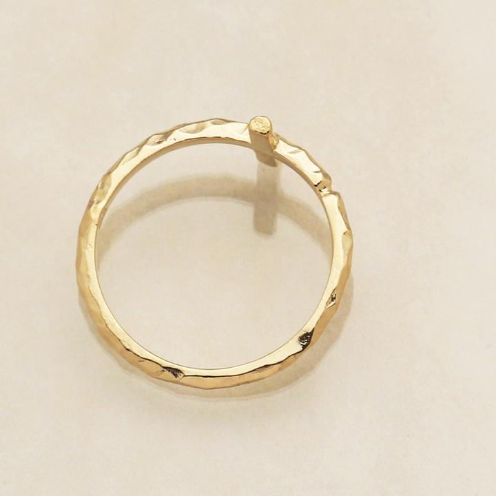 【土日限定2000円OFFクーポン有】 18金 リング k18 k18リング クロス 凸凹 ピンクゴールド 18k 指輪 レディース 18金指輪 18金リング シンプル 刻印 | DEVAS | 03