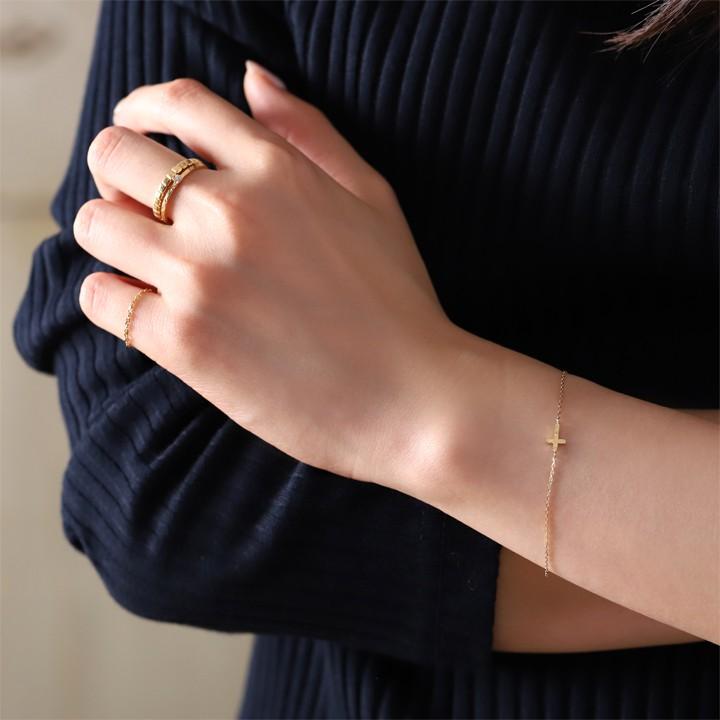 【6/14~15限定5000円OFFクーポン有】18金 リング k18 k18リング メンズ ブロック L 凸凹 2.5mm幅 18k 指輪 レディース 18金指輪 18金リング シンプル ペアの画像