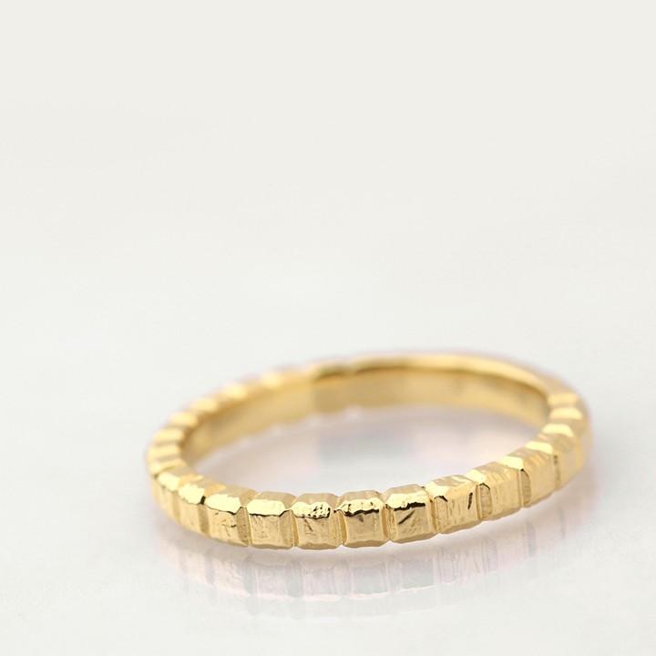 【6/14~15限定5000円OFFクーポン有】18金 リング k18 k18リング メンズ ブロック L 凸凹 2.5mm幅 18k 指輪 レディース 18金指輪 18金リング シンプル ペアの画像