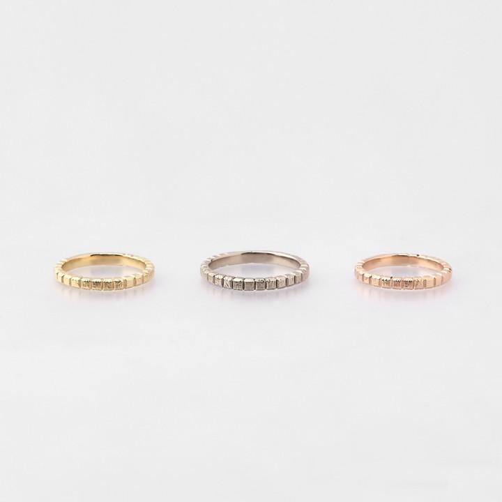 【6/14~15限定5000円OFFクーポン有】18金 リング k18 k18リング メンズ ブロック L 凸凹 2.5mm幅 18k 指輪 レディース 18金指輪 18金リング シンプル ペアの画像