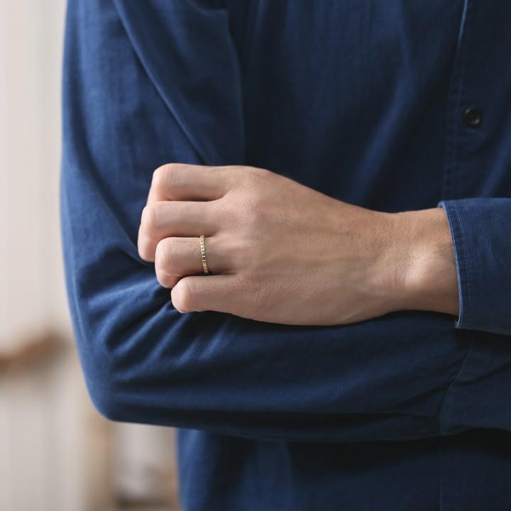 【6/14~15限定5000円OFFクーポン有】18金 リング k18 k18リング メンズ ブロック L 凸凹 2.5mm幅 18k 指輪 レディース 18金指輪 18金リング シンプル ペアの画像