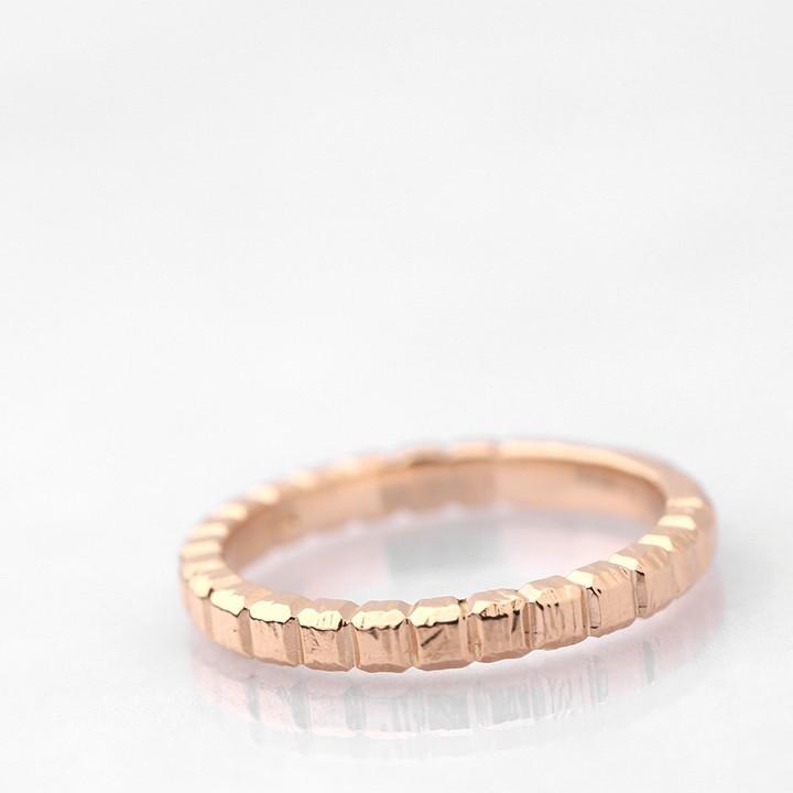【6/14~15限定5000円OFFクーポン有】18金 リング k18 k18リング ピンクゴールド 指輪 メンズ ブロック L2.5mm 18k レディース 18金指輪 18金リング ペアの画像