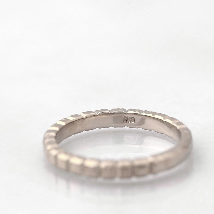 【6/14~15限定5000円OFFクーポン有】18金 リング k18 k18リング WG 指輪 メンズ ブロック L 凸凹 2.5mm 18k レディース 18金指輪 18金リングの画像