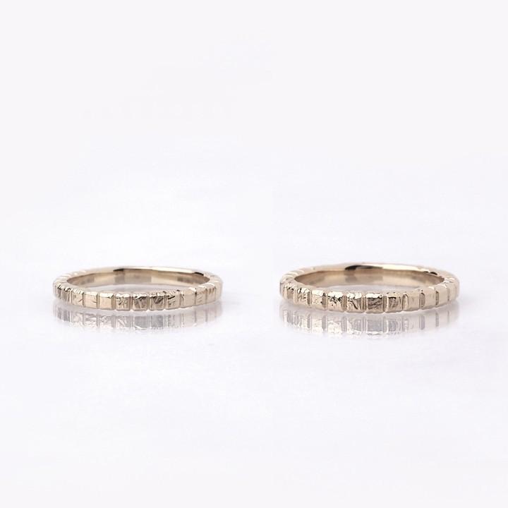 【6/14~15限定5000円OFFクーポン有】18金 リング k18 k18リング WG 指輪 メンズ ブロック L 凸凹 2.5mm 18k レディース 18金指輪 18金リングの画像