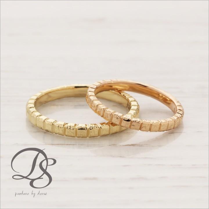 【土日限定8000円OFFクーポン有】 18金 リング k18 ペアリング k18リング ブロック 結婚指輪 マリッジリング 18k 指輪 レディース 18金指輪 18金リング | DEVAS