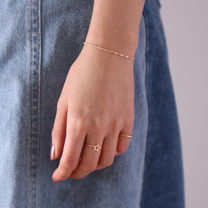 【土日限定2000円OFFクーポン有】 18金 リング k18 ピンキーリング k18リング 星 オープンスター 18k 指輪 レディース 18金指輪 18金リング ピンキー | DEVAS | 08