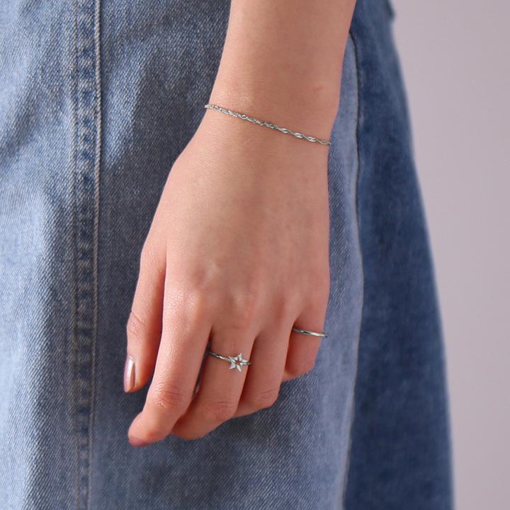 プラチナリング 指輪 プラチナ リング 星 スター オープンスター シルク 凸凹 デザイン pt950 pt 指輪 レディース プラチナ指輪 シンプル 本物 地金 細い | DEVAS | 08