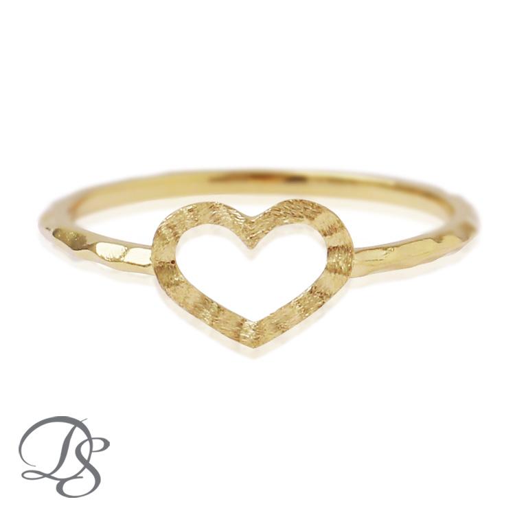 【土日限定2000円OFFクーポン有】 18金 リング k18 ピンキーリング k18リング ハート オープンハート 18k 指輪 レディース 18金指輪 18金リング | DEVAS