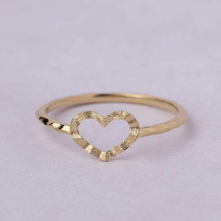【土日限定2000円OFFクーポン有】 18金 リング k18 ピンキーリング k18リング ハート オープンハート 18k 指輪 レディース 18金指輪 18金リング | DEVAS | 03