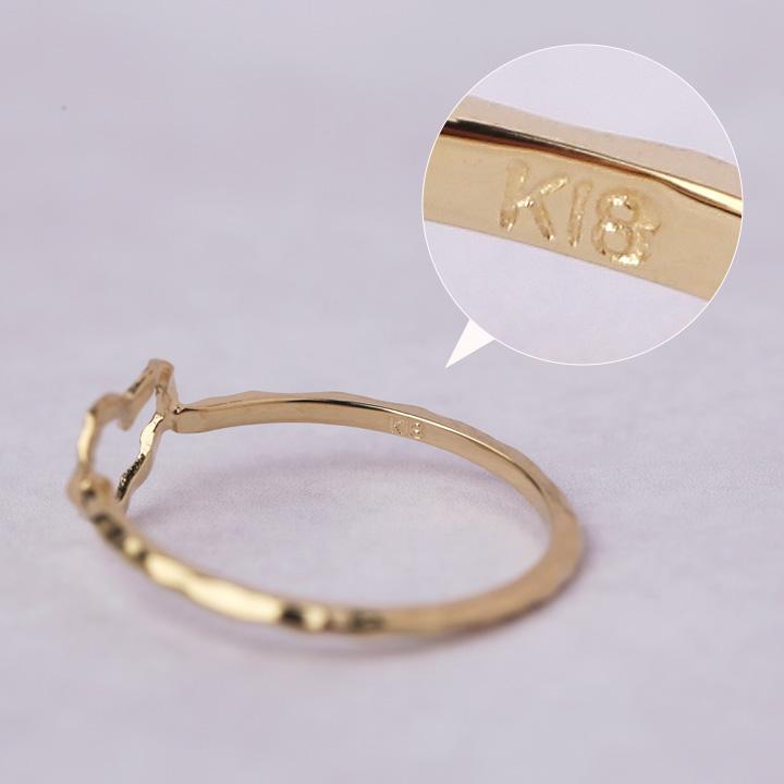 【土日限定2000円OFFクーポン有】 18金 リング k18 ピンキーリング k18リング ハート オープンハート 18k 指輪 レディース 18金指輪 18金リング | DEVAS | 06