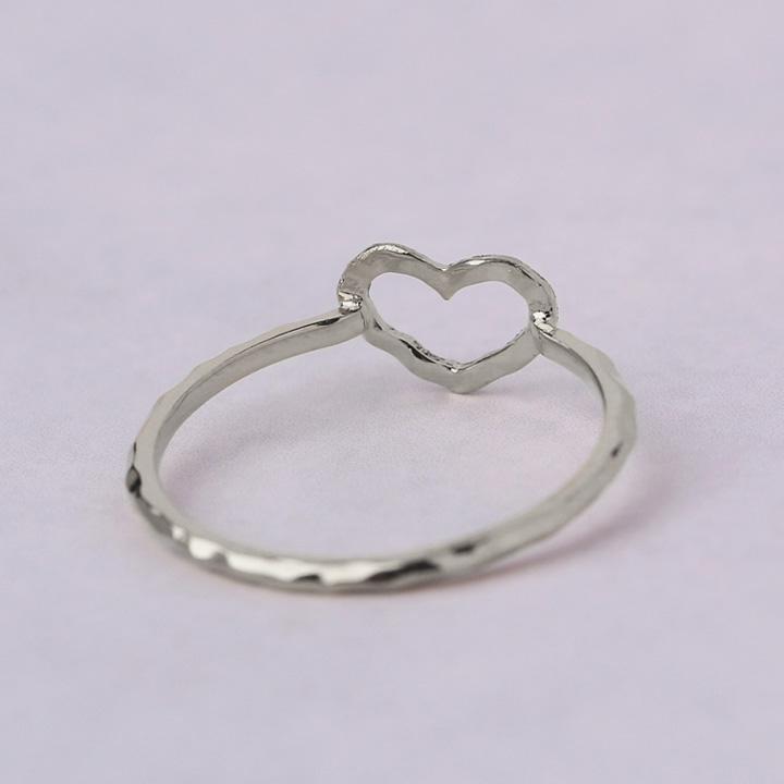 プラチナリング 指輪 プラチナ リング ハート オープンハート pt950 pt 指輪 レディース プラチナ指輪 シンプル 本物 地金 華奢 細い 普段使い ピンキーリング | DEVAS | 05