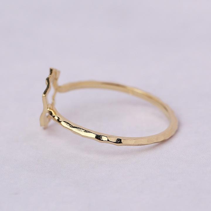 DEVAS 18金 リング k18 ピンキーリング k18リング ヘキサゴン 六