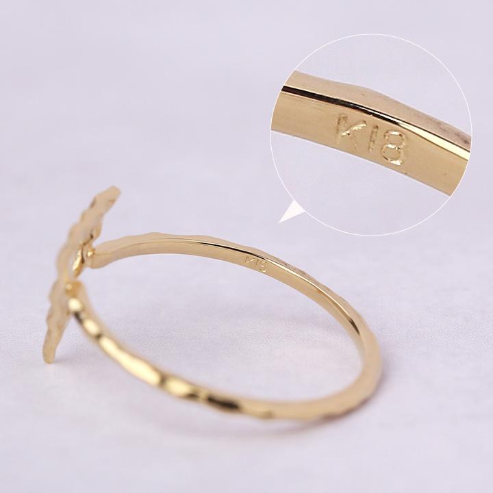 【土日限定2000円OFFクーポン有】 18金 リング k18 ピンキーリング k18リング トライアングル 三角形 18k 指輪 レディース 18金指輪 18金リング | DEVAS | 06