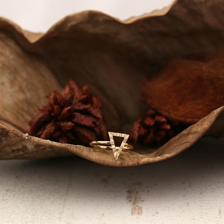 【土日限定2000円OFFクーポン有】 18金 リング k18 ピンキーリング ピンクゴールド 指輪 k18リング三角形 18k レディース 18金指輪 18金リング | DEVAS | 01