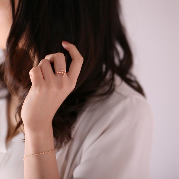 【土日限定2000円OFFクーポン有】 18金 リング k18 ピンキーリング ピンクゴールド 指輪 k18リング三角形 18k レディース 18金指輪 18金リング | DEVAS | 07
