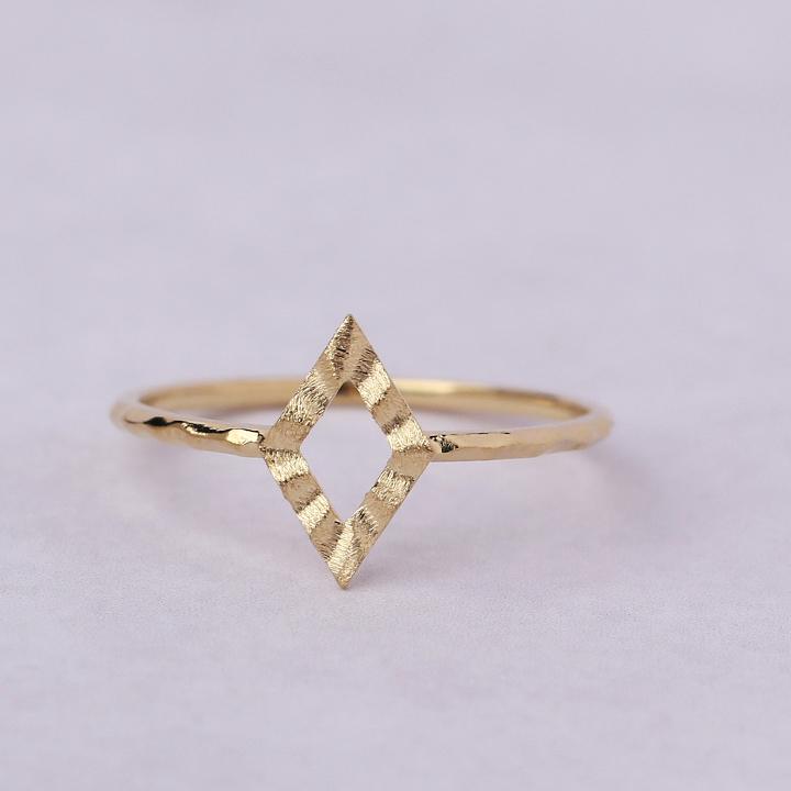 【土日限定2000円OFFクーポン有】 18金 リング k18 ピンキーリング k18リング ひし形 ロンバス 18k 指輪 レディース 18金指輪 18金リング ピンキー | DEVAS | 03