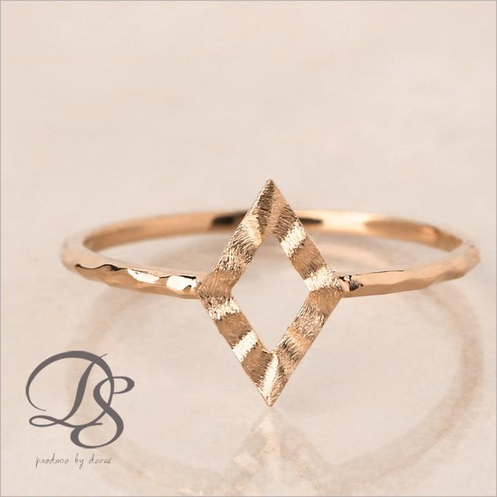 【土日限定2000円OFFクーポン有】 18金 リング k18 ピンキーリング ピンクゴールド 指輪 k18リング ひし形 18k レディース 18金指輪 18金リング | DEVAS