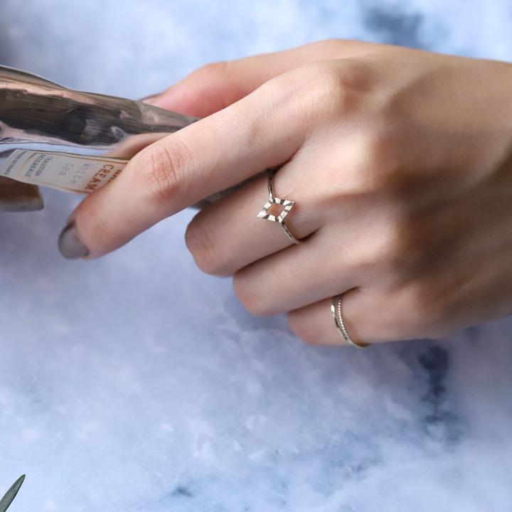 プラチナリング 指輪 プラチナ リング ひし形 ロンバス pt950 pt 指輪 ピンキーリング レディース プラチナ指輪 シンプル 本物 地金 華奢 細い つけっぱなし | DEVAS | 11