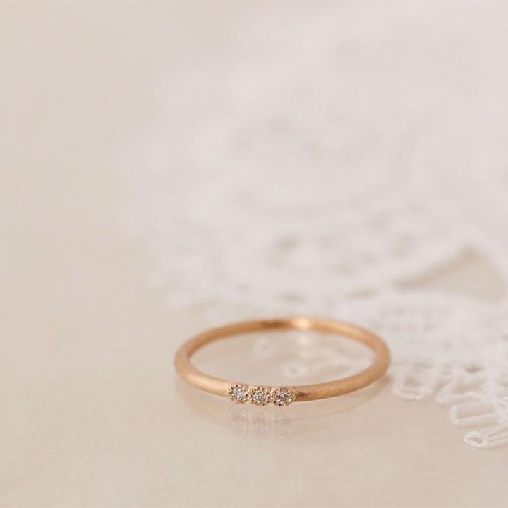 【土日限定2000円OFFクーポン有】 18金 リング k18 ピンキーリング ピンクゴールド 指輪 k18リング 3石 ダイヤ 18k レディース 18金指輪 18金リング | DEVAS | 06