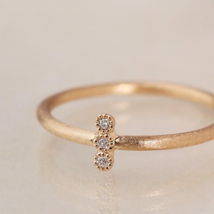 【土日限定2000円OFFクーポン有】 18金 リング k18 ピンキーリング ピンクゴールド 指輪 k18リング 3石 ダイヤ 18k レディース 18金指輪 18金リング | DEVAS | 02