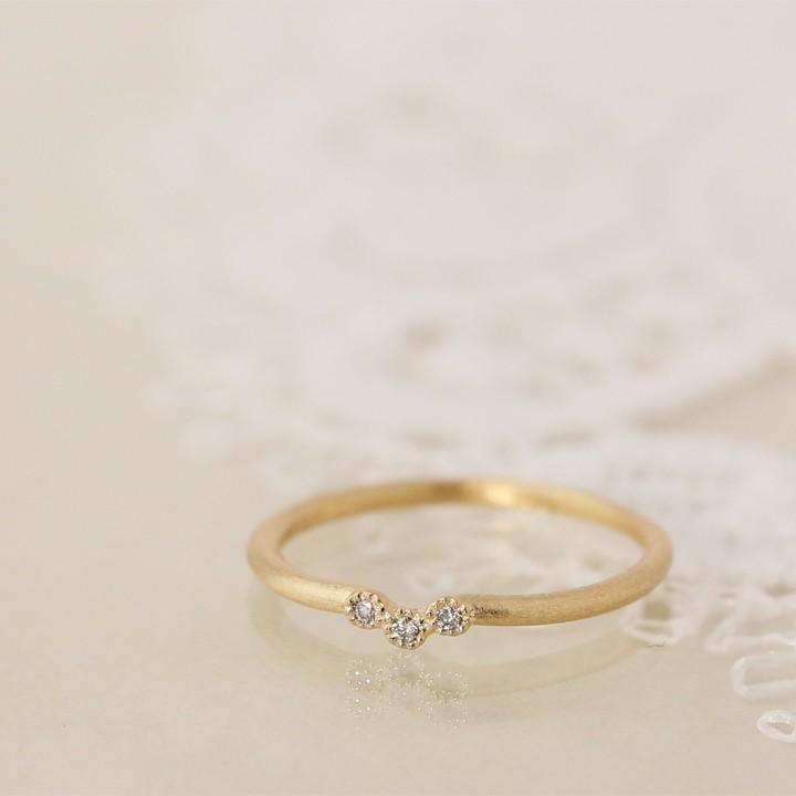 【土日限定2000円OFFクーポン有】 18金 リング k18 ピンキーリング k18リング 3石 ダイヤモンド 18k 指輪 レディース 18金指輪 18金リング ピンキー | DEVAS | 06