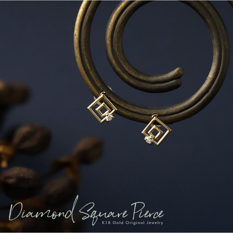 【土日限定1500円OFFクーポン有】 18金 ピアス k18 18金ピアス 18k トライアングル ダイヤモンド k18ピアス レディース ピアス18金 両耳【在庫限り】 | DEVAS | 01