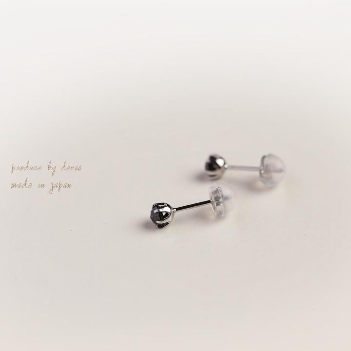 18金 ピアス k18 18金ピアス 18k ブラック ダイヤ 一粒 k18ピアス レディース ピアス18金 18kピアス 【在庫限り】 | DEVAS | 02