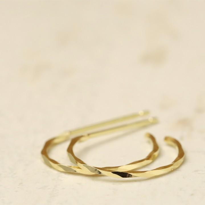 【土日限定1500円OFFクーポン有】 フープピアス 18k ピアス 18金 フープ k18 18金ピアス ツイスト(S) k18ピアス レディース ピアス18金 両耳 セット | DEVAS | 02