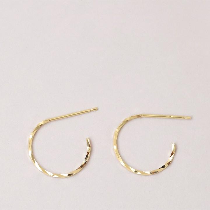 【土日限定1500円OFFクーポン有】 フープピアス 18k ピアス 18金 フープ k18 18金ピアス ツイスト(S) k18ピアス レディース ピアス18金 両耳 セット | DEVAS | 03