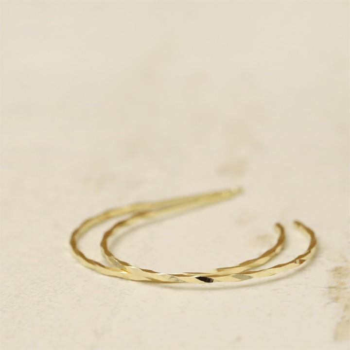 【土日限定2000円OFFクーポン有】 フープピアス 18k ピアス 18金 フープ k18 18金ピアス ツイスト(M) k18ピアス レディース ピアス18金 両耳 セット | DEVAS | 02
