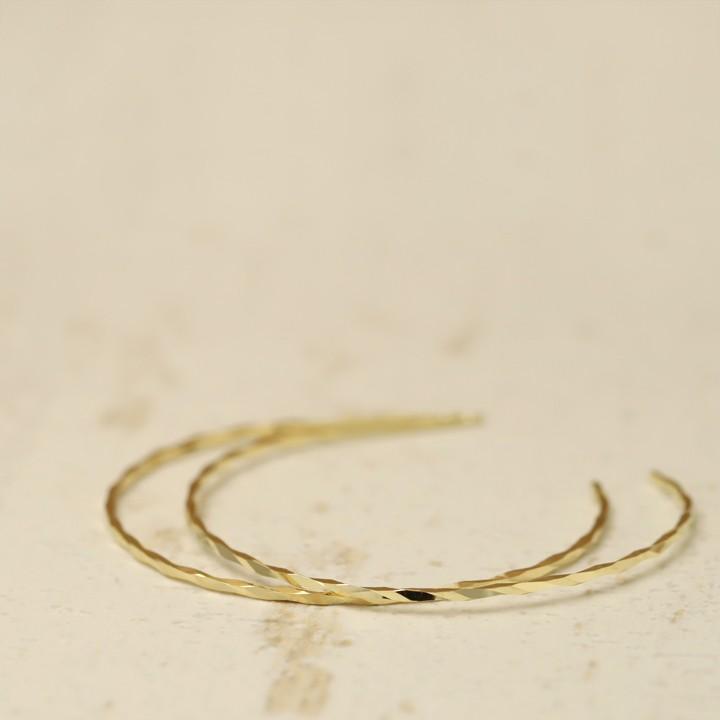 【土日限定2000円OFFクーポン有】 フープピアス 18k ピアス 18金 フープ k18 18金ピアス ツイスト(L) k18ピアス レディース ピアス18金 両耳 セット | DEVAS | 02