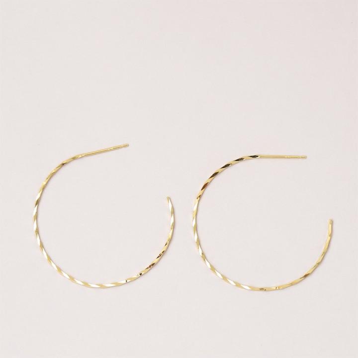 【土日限定2000円OFFクーポン有】 フープピアス 18k ピアス 18金 フープ k18 18金ピアス ツイスト(L) k18ピアス レディース ピアス18金 両耳 セット | DEVAS | 03