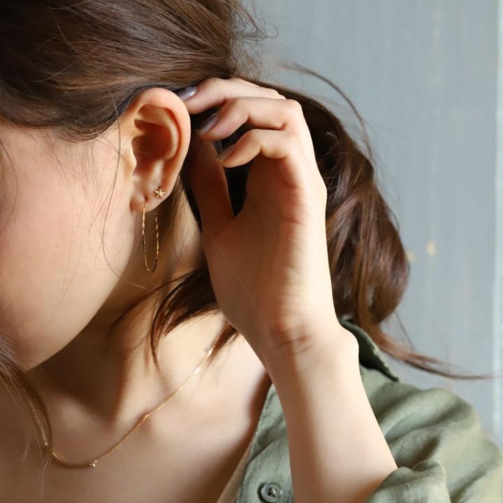 【土日限定2000円OFFクーポン有】 フープピアス 18k ピアス 18金 フープ k18 18金ピアス ツイスト(L) k18ピアス レディース ピアス18金 両耳 セット | DEVAS | 09