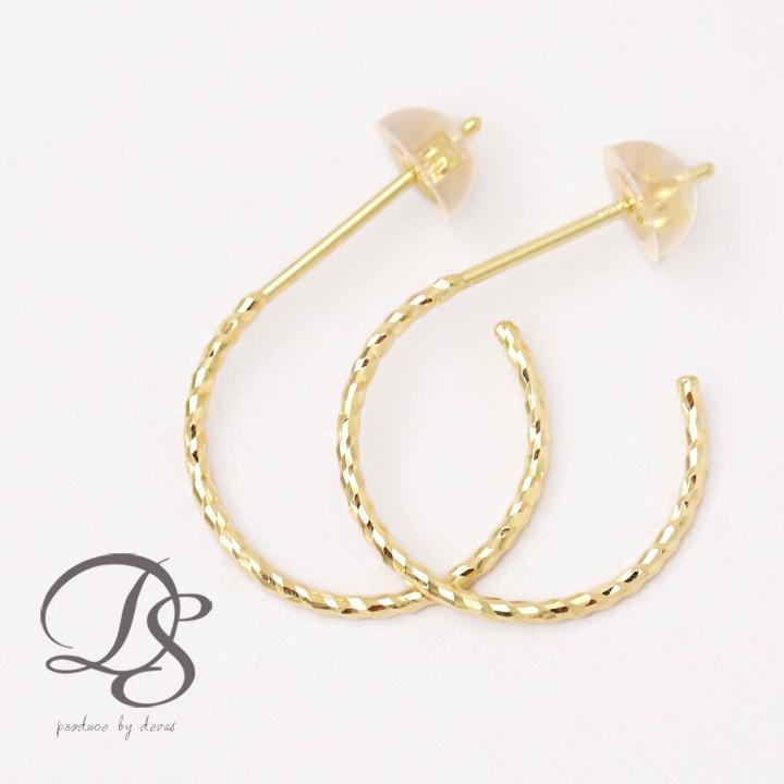 【土日限定2000円OFFクーポン有】 フープピアス 18k ピアス 18金 フープ k18 18金ピアス スパイラル(S) k18ピアス レディース ピアス18金 両耳 セット | DEVAS